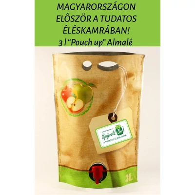 100%-os frissen préselt almalé 3 l-es  Pouch up zacskóban