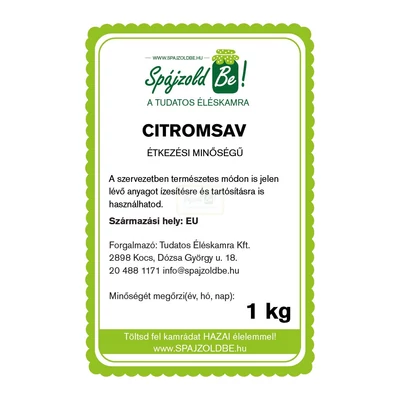 Citromsav - étkezési 1 kg